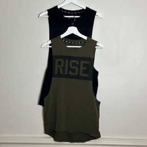 Men’s Rise Motion Tank Top 2-Pack - Black + Green - Small